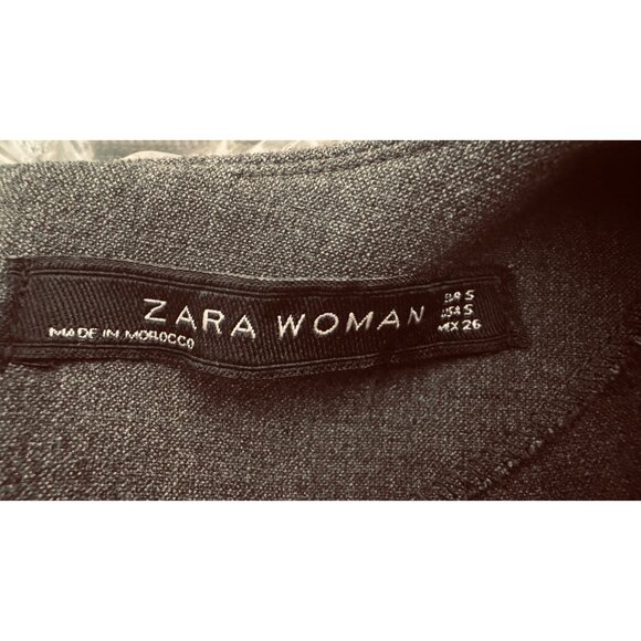 ZARA Womens Gray Short Sleeve Mini Dress With Shoulder Button Detail - Picture 3 of 13